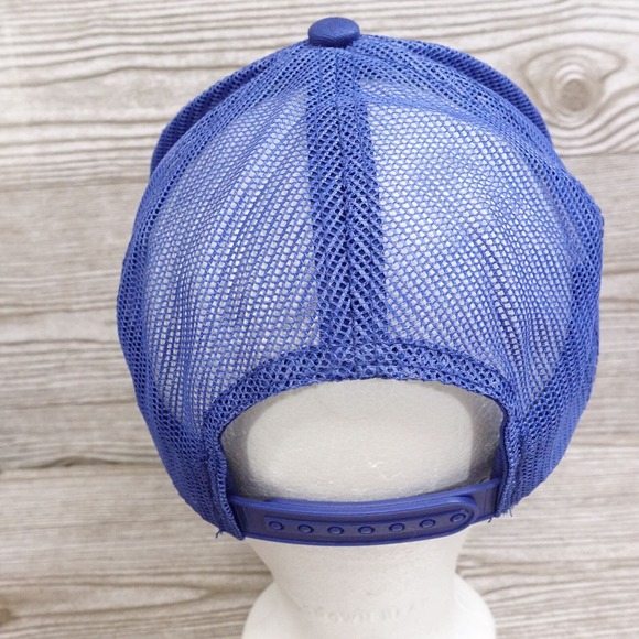 BASS PRO SHOPS LOGO BLUE ADJUSTABLE MESH SNAPBACK BASEBALL TRUCKER HAT CAP - Picture 5 of 11